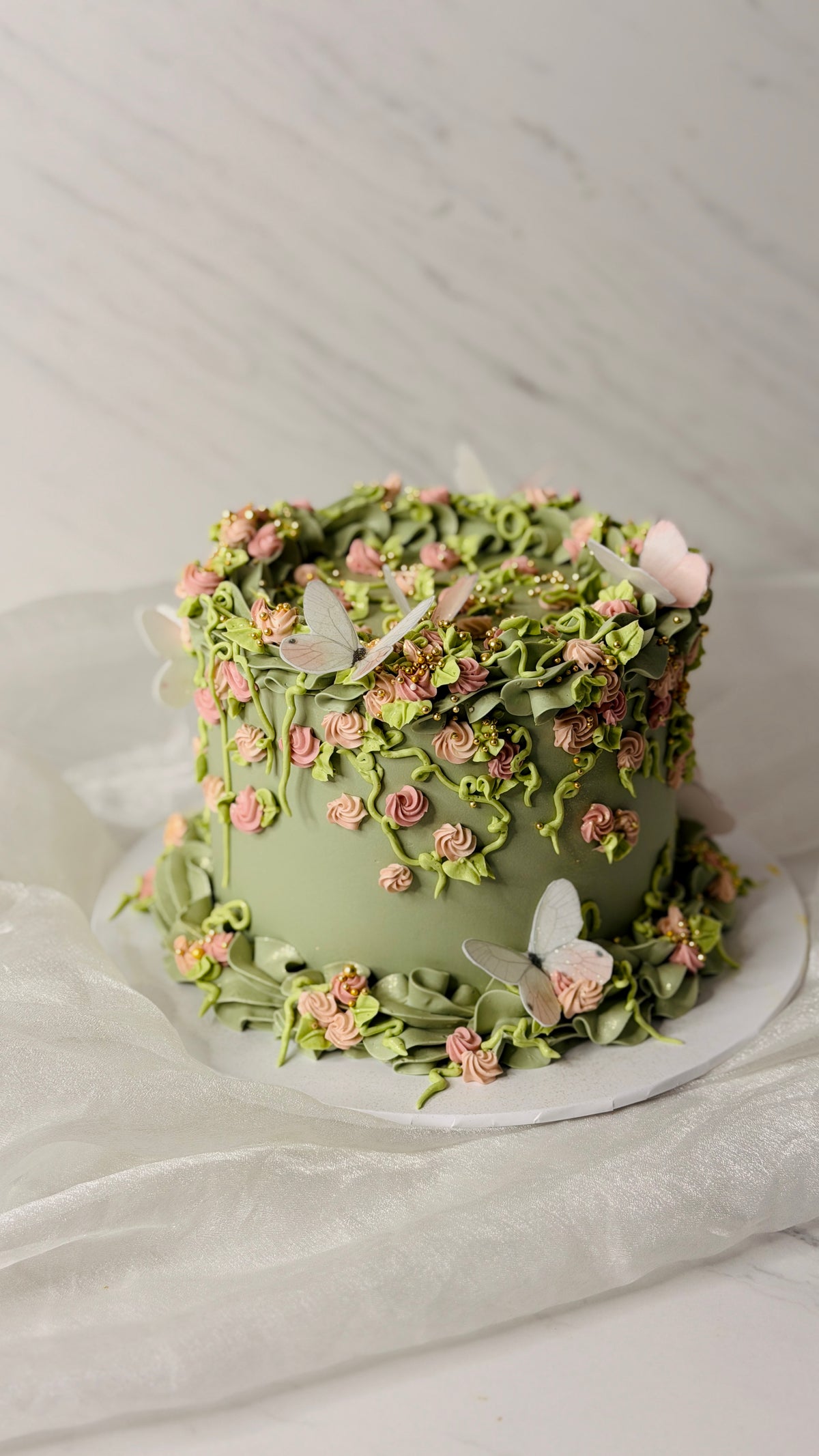 Enchanted Garden Butterfly Cake