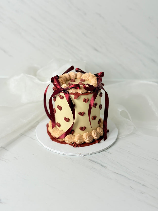 Burgundy Beige hearts