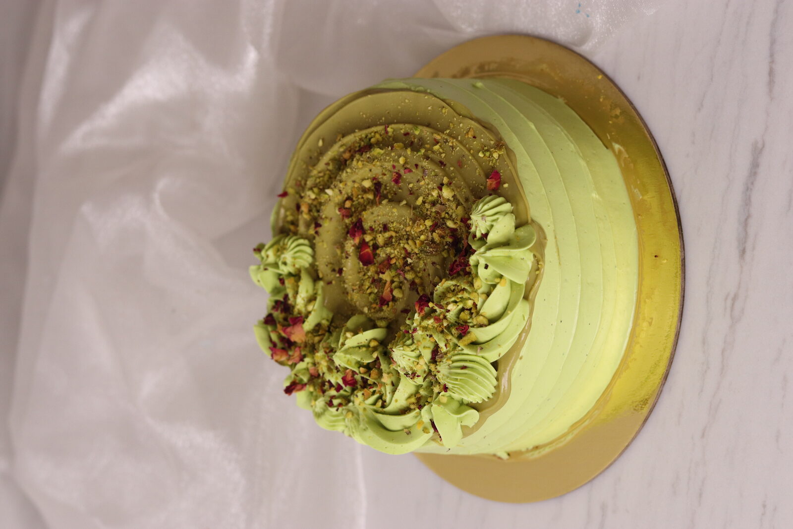 Pistachio Rose Bento Cake