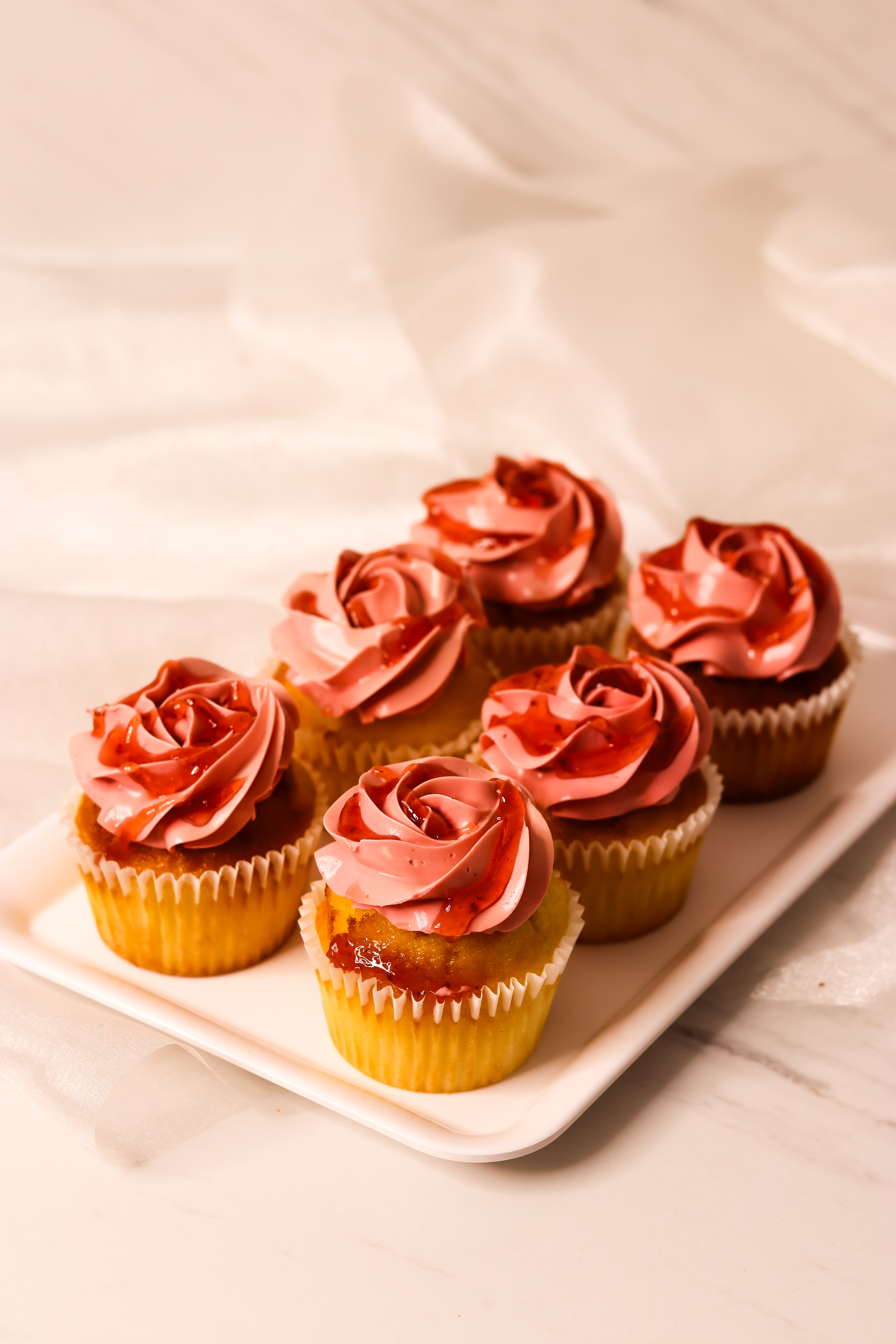 Strawberry Jam Cupcakes