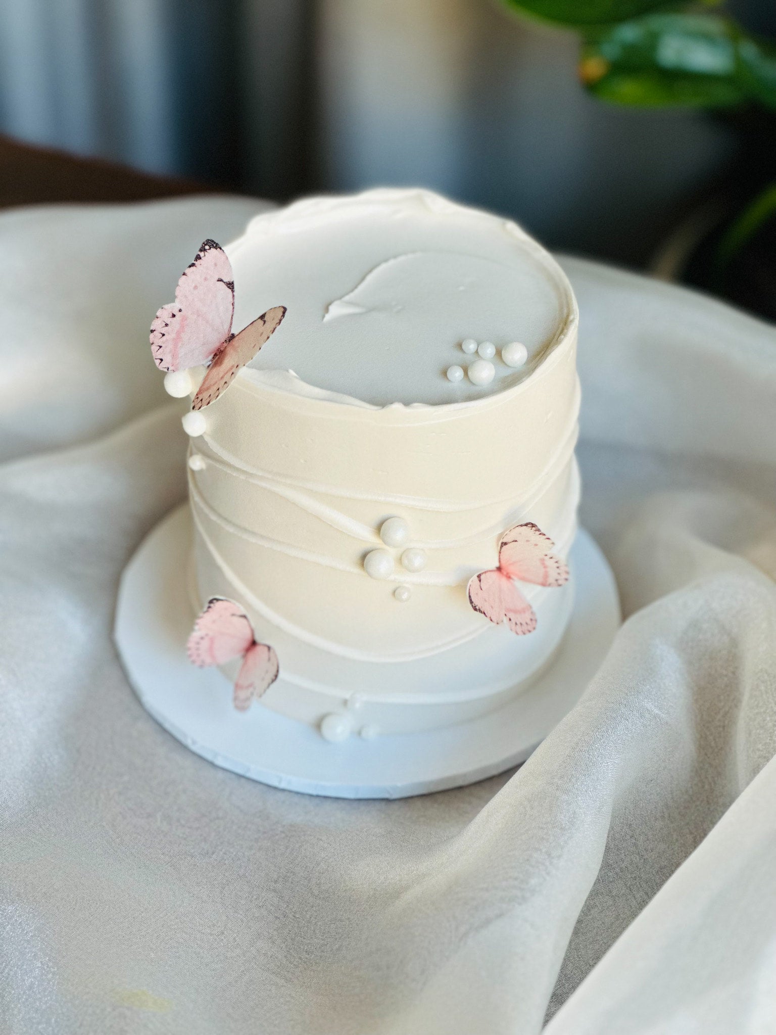 Waves & Butterflies Cake